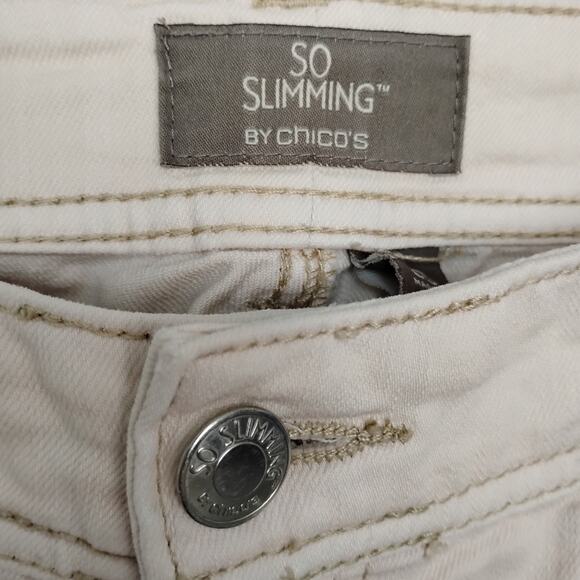 So Slimming by Chico's Jeans Size 00 (XS) Soft Peach Almost White (Tailored) - Picture 5 of 8